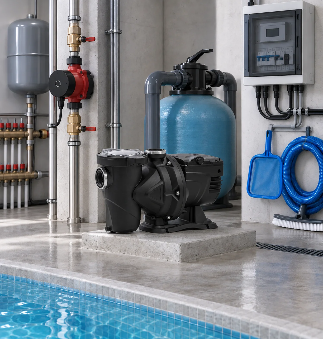 Circolatori, pompe piscina, accessori e quadri per la gestione delle elettropompe