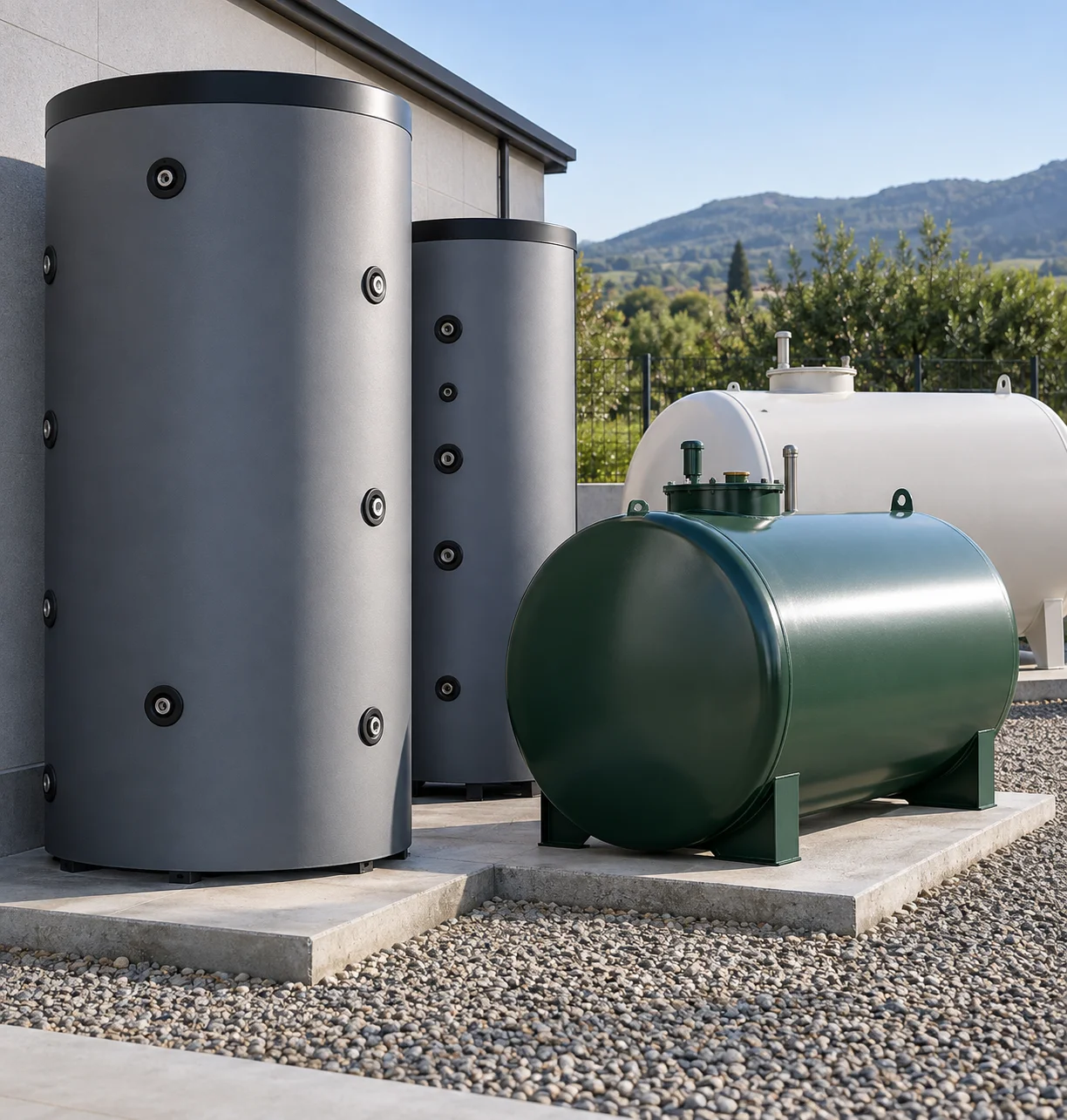 Serbatoi inerziali e per combustibili per accumulo tecnico e stoccaggio