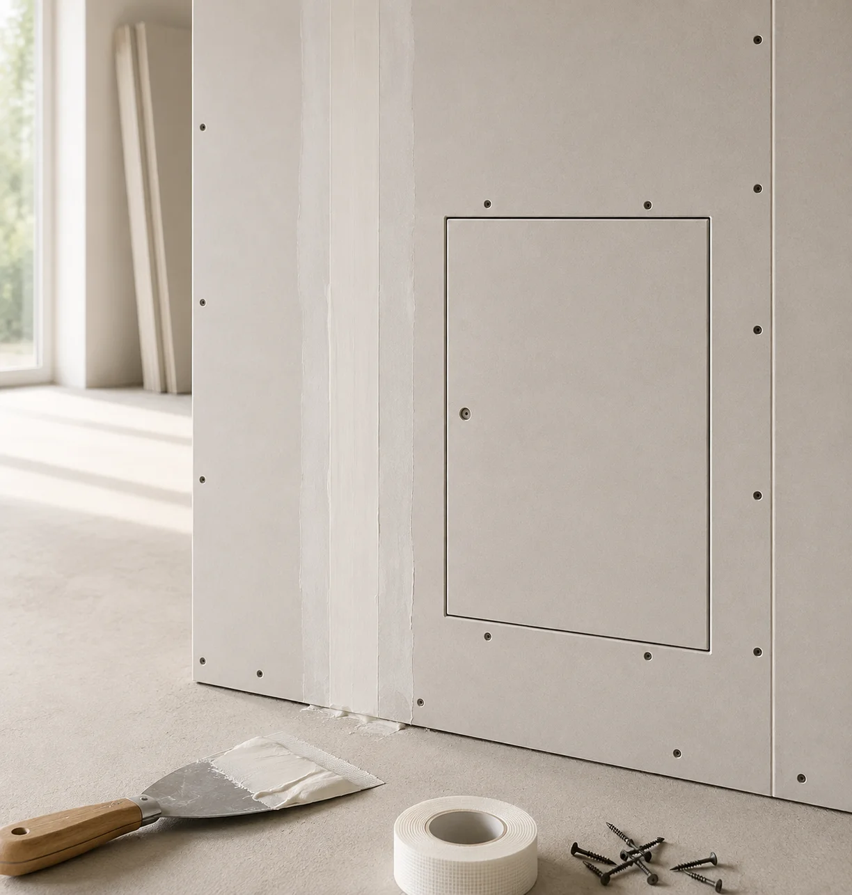 Immagine dedicata a fissaggio e finitura, con prodotti rappresentativi disposti in modo realistico e ordinato.