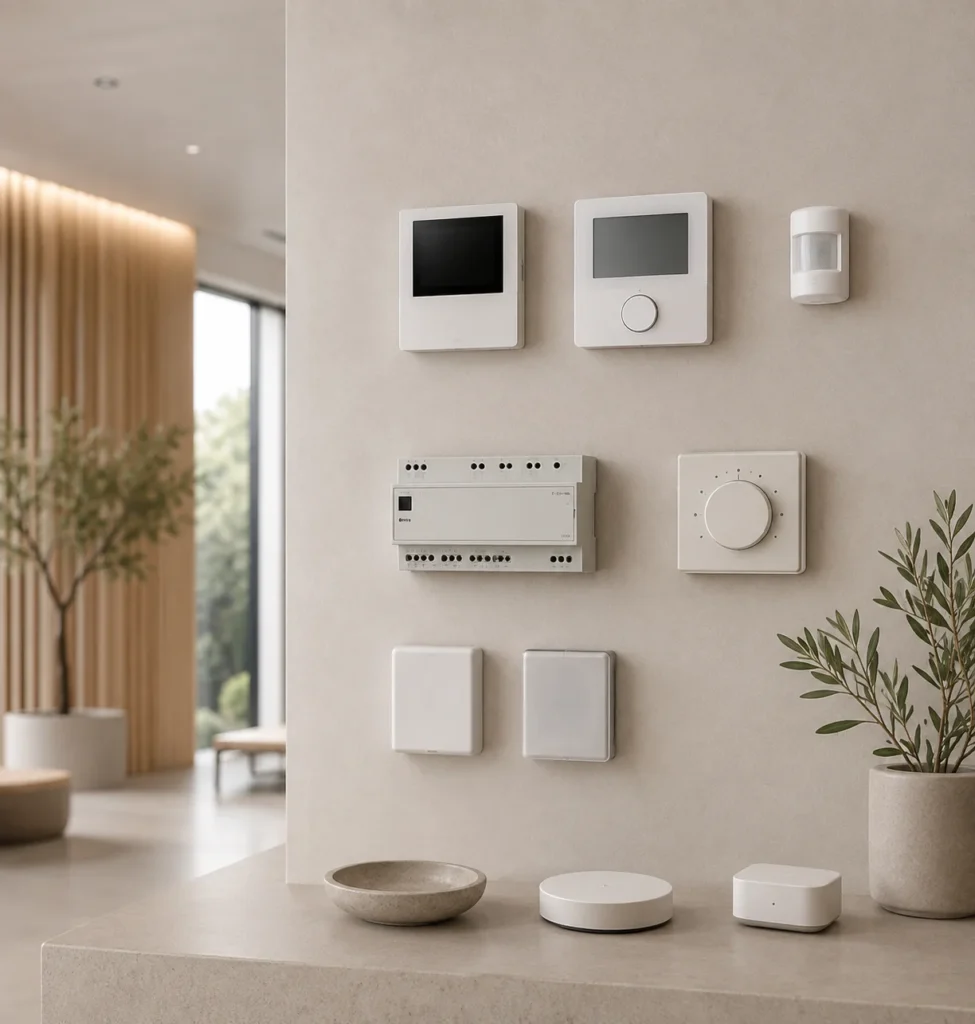Termostato, sonda e umidostato in un ambiente moderno.