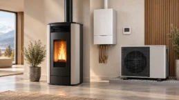 Caldaia, pompa di calore e stufa per la generazione del calore.