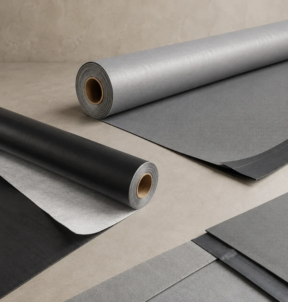 Immagine dedicata a membrane e barriere, con prodotti rappresentativi disposti in modo realistico e ordinato.