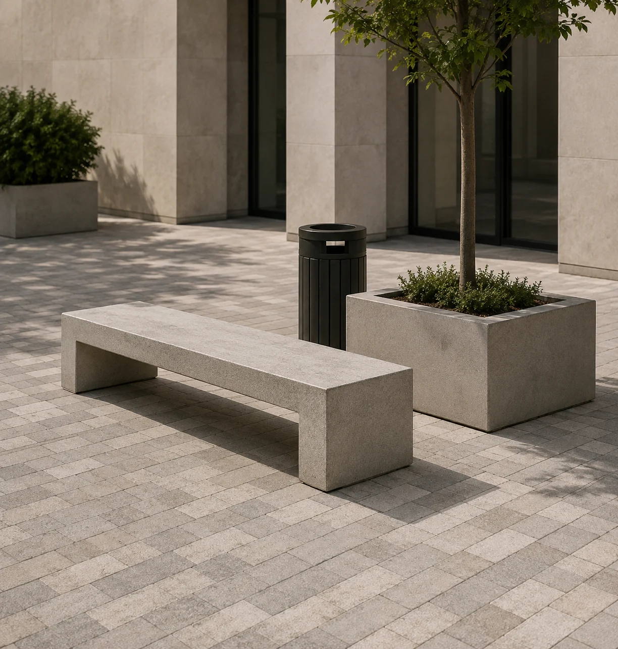 Immagine dedicata a complementi e arredo urbano, con prodotti rappresentativi disposti in modo realistico e ordinato.