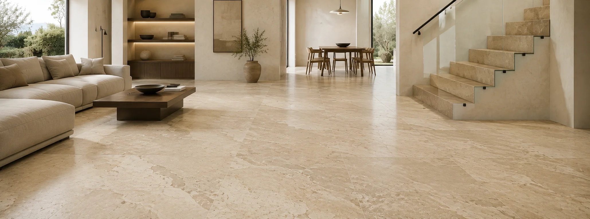 Superficie in pietra naturale con dettaglio materico applicato a pavimento o rivestimento, inserita in un ambiente realistico e coerente con l’utilizzo.